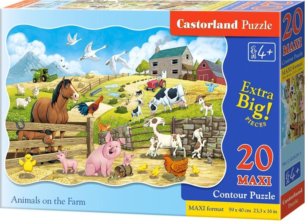 Castorland Puzzle 20 maxi - Animals on the Farm CASTOR 342919 (5904438002429) puzle, puzzle