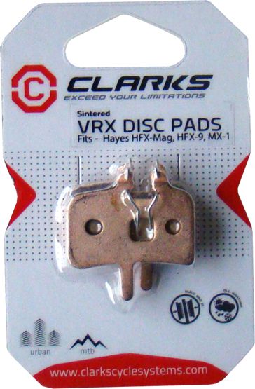 Clarks HAYES brake pads (HFX-Mag, MX-1, Mag HFX-9) sintered metal CLA-VRX814C
