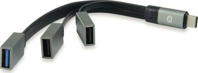 CONCEPTRONIC USB-Hub 3-Port 3.1/C->2x2.0 1x3.0 o.Netzteil gr USB centrmezgli