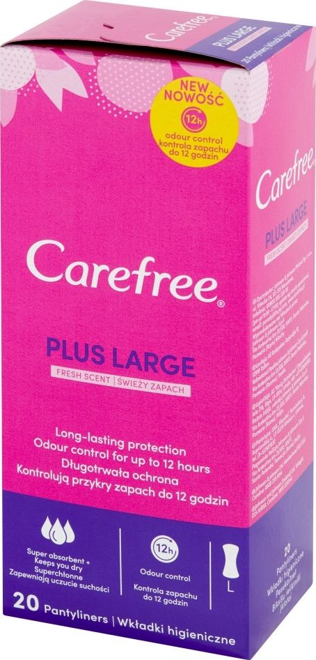 Carefree Wkladki higieniczne Plus Large Fresh Scent - swiezy zapach 1op.-20szt 517564 (3574661487564) kosmētika ķermenim