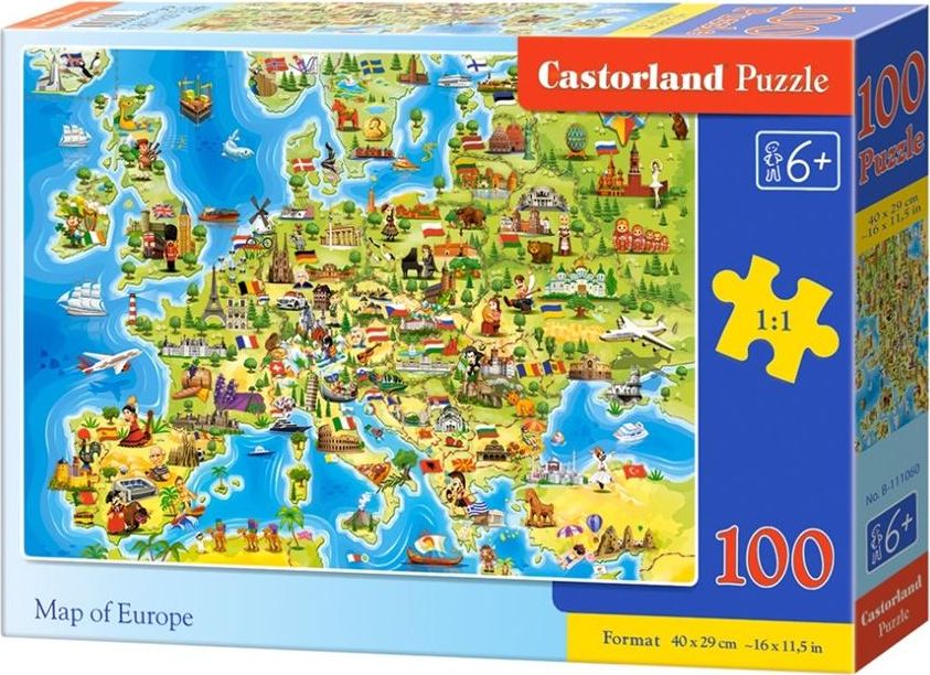 Castorland Puzzle 100 Map of Europe CASTOR 342927 (5904438111060) puzle, puzzle