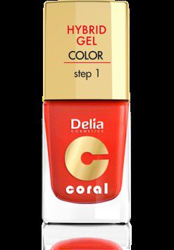 Delia Cosmetics Coral Hybrid Gel Emalia do paznokci nr 14 pomaranczowa czerwien 11ml 718105 (5901350458105)