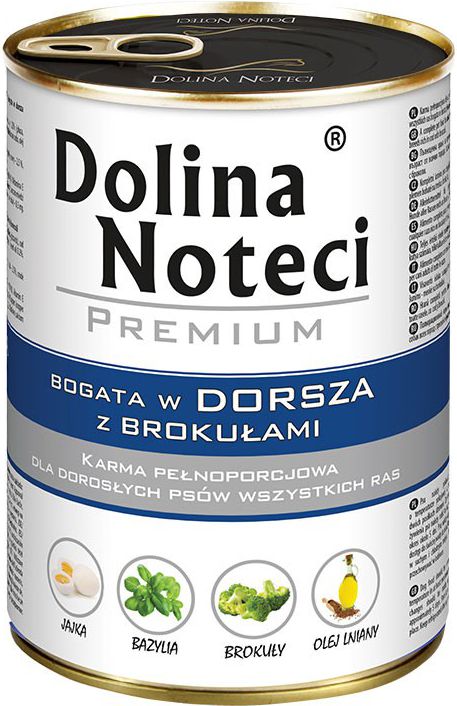 Dolina Noteci Premium bogata w dorsza z brokulami 400 g 5900842015802 (5902921300670) barība suņiem