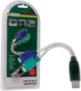 Adapter USB Digitus USB - PS/2 Bialy  (ADA70118) ADA70118 (4016032117933)