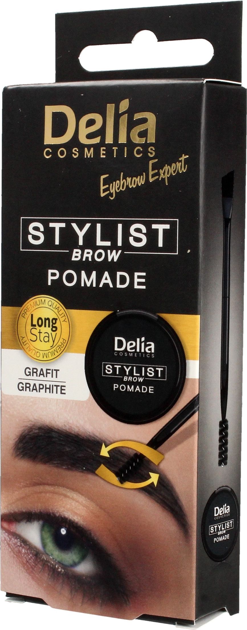 Delia Delia Cosmetics Eyebrow Expert Pomada do brwi Grafit 1szt 710244 (5901350470244) ēnas