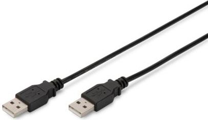 Digitus ASSMANN - USB- Cable - USB Type A, 4- pin (M) - USB Type A, 4- pin (M) - 1 m (USB/USB 2.0) - shaped - black (AK- 300101- 010- S) kabelis, vads