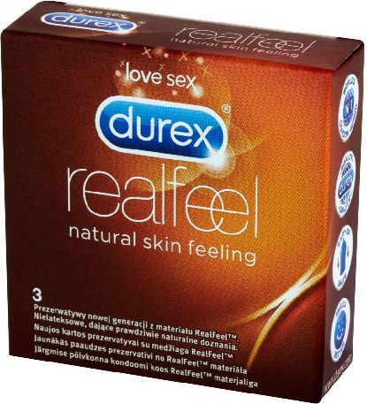 Durex  Prezerwatywy Real Feel 3 szt 646535 (5038483866535)