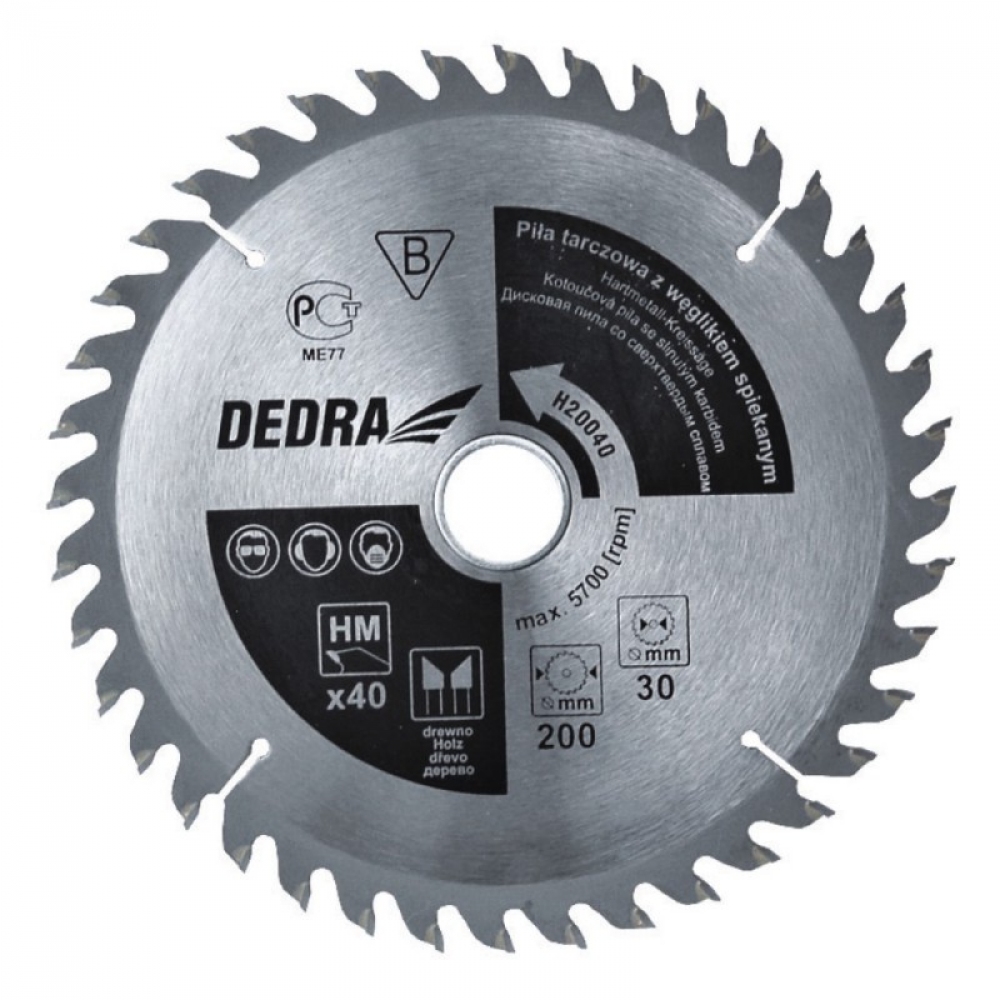 Dedra Circular saw 250x30mm 80z. with sintered carbide - H25080