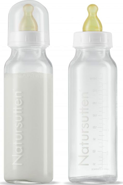 Natursutten Butelka szklana dla niemowlat 0m+ 240ml 2 sztuki NTS02080 (894654002080) bērnu barošanas pudelīte