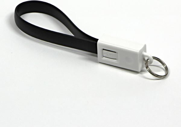 Kabel USB Logo microUSB, breloczek na klucze, czarny USB kabelis