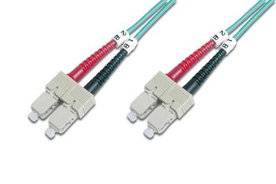 DIGITUS LWL Patchkabel SC -> SC 2.00m  Multimode Duplex OM3 apgaismes ķermenis