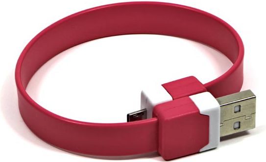 Kabel USB Logo microUSB na nadgarstek, rozowy USB kabelis