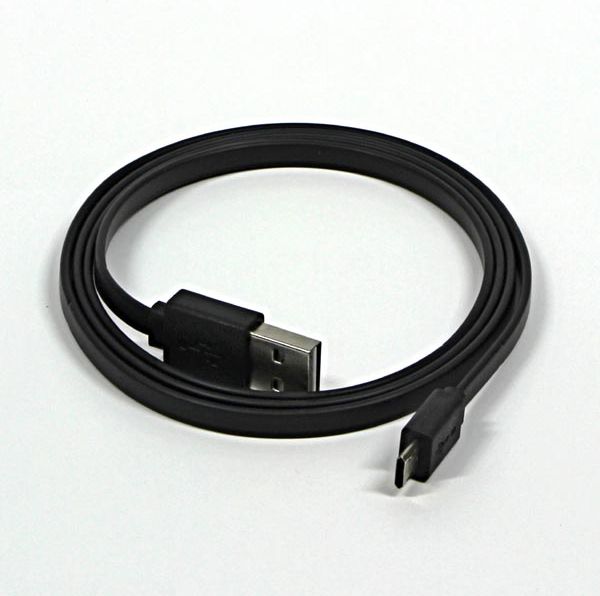 Kabel USB Logo USB A -> Micro USB Czarny 1m USB kabelis