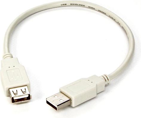 Kabel USB Logo USB A -> USB A (M/Z) Grey 0.3m USB kabelis