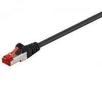 Cable Cat6 S/FTP 1m black RJ45/RJ45 kabelis, vads