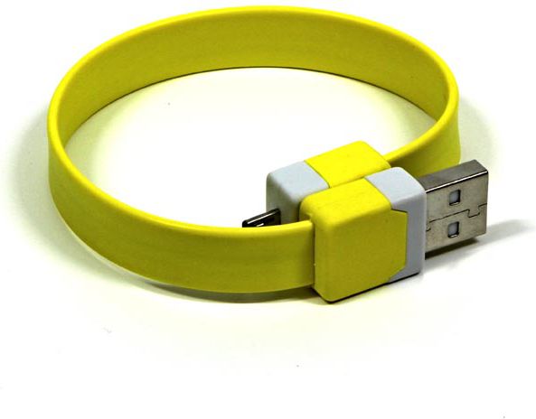 Kabel USB Logo microUSB na nadgarstek, zolty USB kabelis