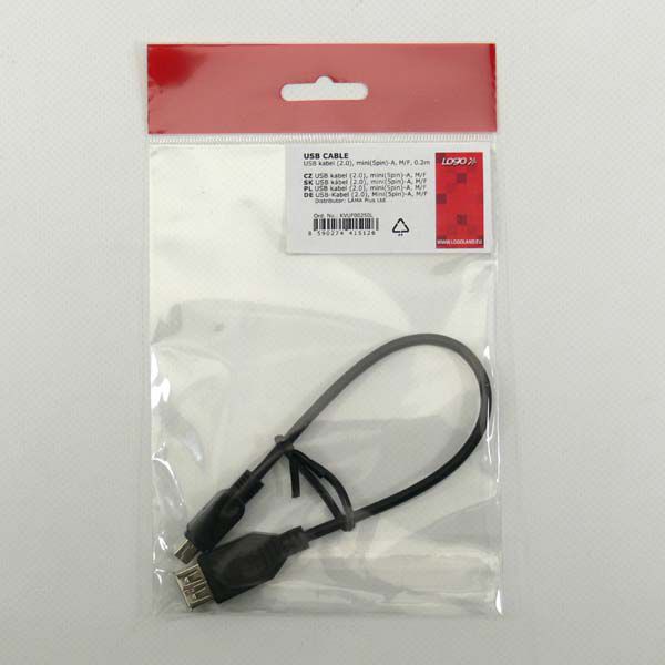 Kabel USB Logo mini (5pin)-A 0.2m USB kabelis