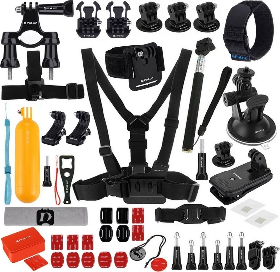 PULUZ Set of 53 Puluz accessories for PKT16 sports cameras Sporta kameru aksesuāri
