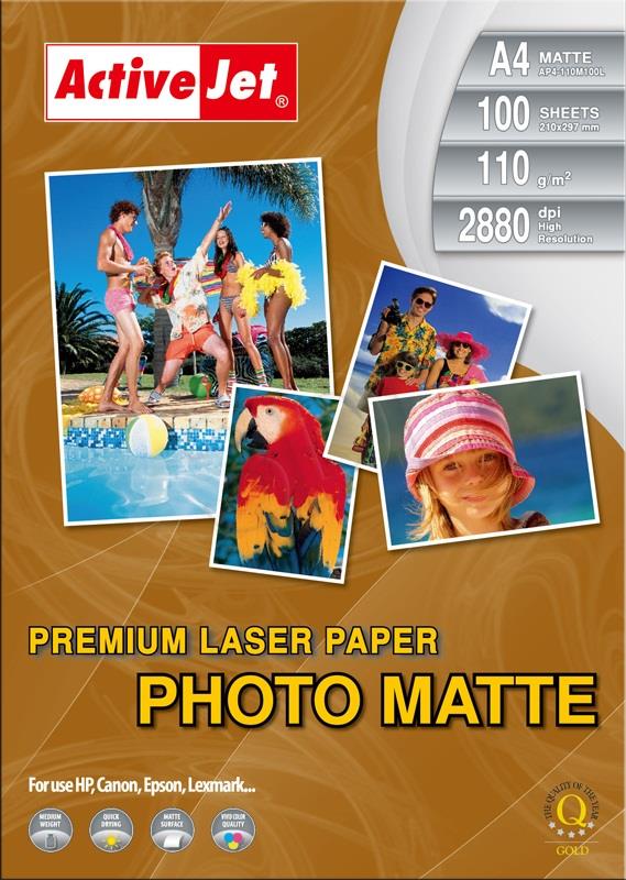 Activejet AP4-110M100L matt photo paper for laser printers foto papīrs
