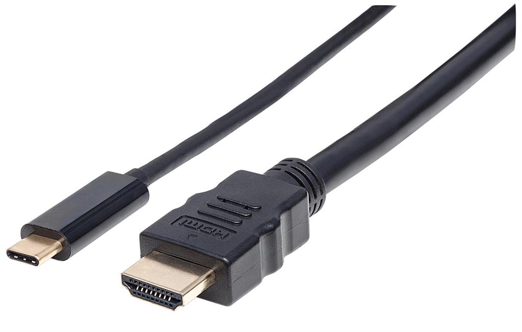 Manhattan USB Typ C auf HDMI-Adapterkabel 2m schwarz kabelis, vads