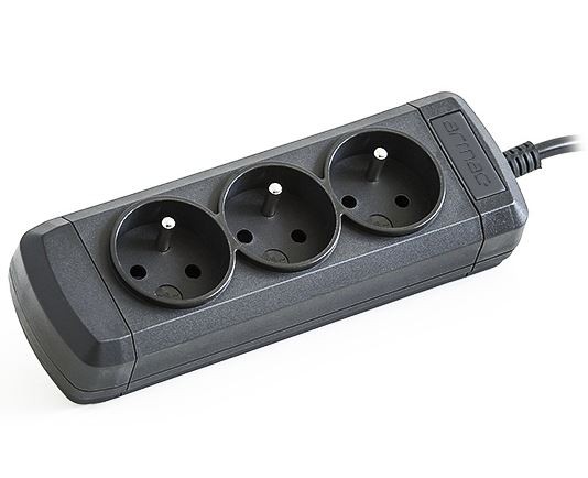 Power strip 3m czarna 3X 230 black 3X ARCOLOR3/30/CZ elektrības pagarinātājs