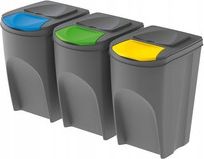 Kosz na smieci SortiBox Sortibox do segregacji 3 x 35L szary (IKWB35S3-405U) atkritumu tvertne