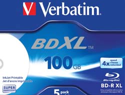 VERBATIM BluRay BD-R XL 100GB 5pc biroja tehnikas aksesuāri