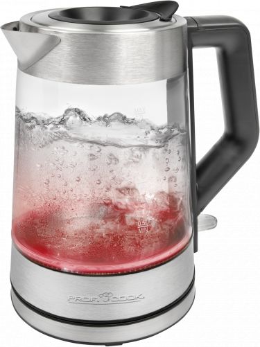 ProfiCook glass kettle PC-WKS 1190 G (inox / black, 1.7 liters) Elektriskā Tējkanna