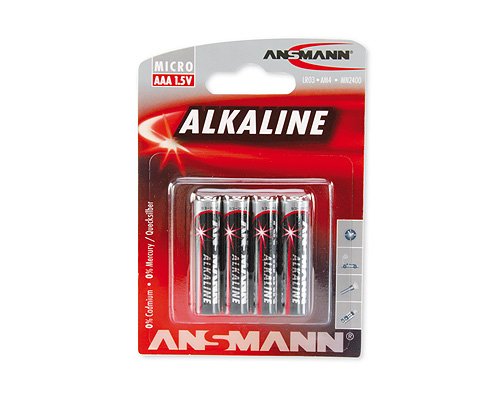 ANSMANN  Battery, Micro AAA red-line 4pcs/pack, Alkaline Baterija