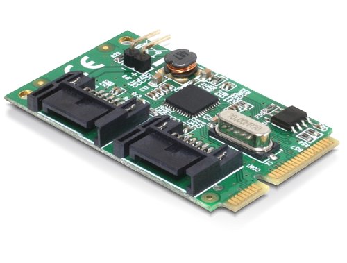 Mini PCI Expr Card Delock 2x SATA III 7Pin int + 1x Pfostens karte