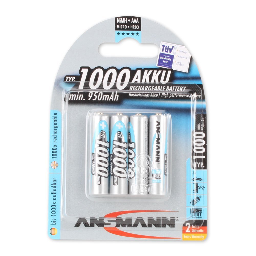 Ansmann 1x4 Akku NiMh Micro 1000 mAh Baterija