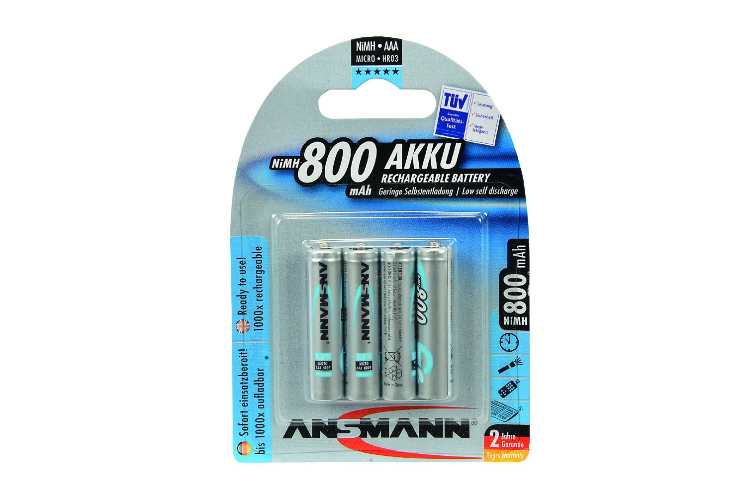 ANSMANN NiMH Akku Micro AAA 800mAh maxE 4er Blister Baterija