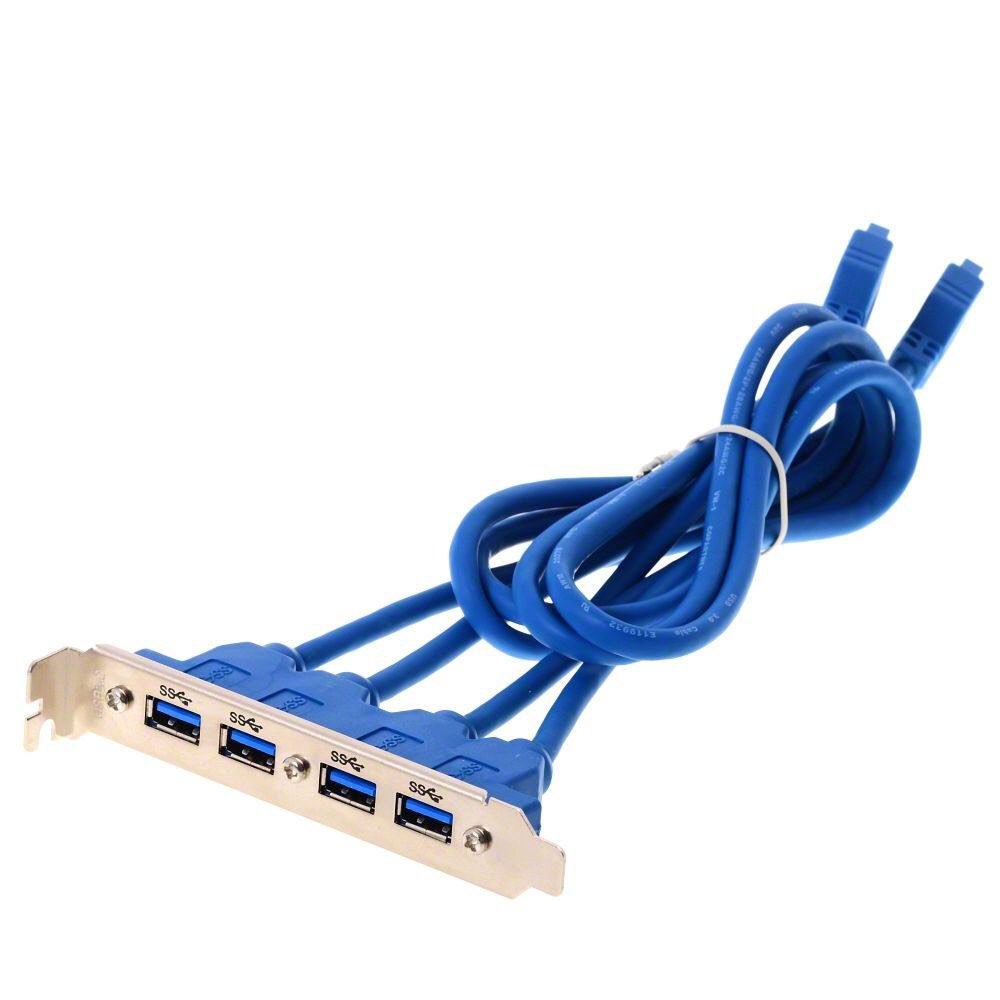 Delock Slot Bracket USB 3.0 pin header 19 pin 2 x internal > 4 x USB 3.0-A femal kabelis datoram