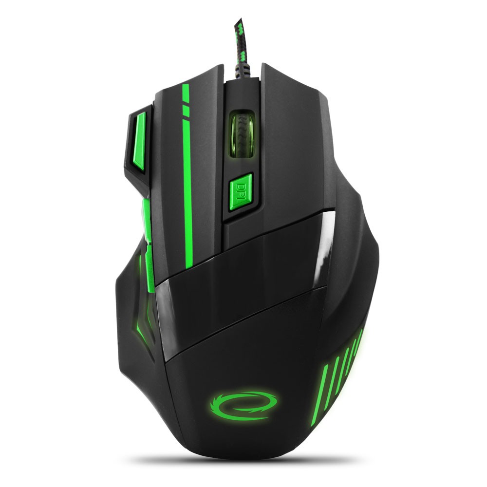 ESPERANZA EGM201G MX201 WOLF - WIRED 7D GAMING OPTICAL MOUSE USB - GREEN Datora pele