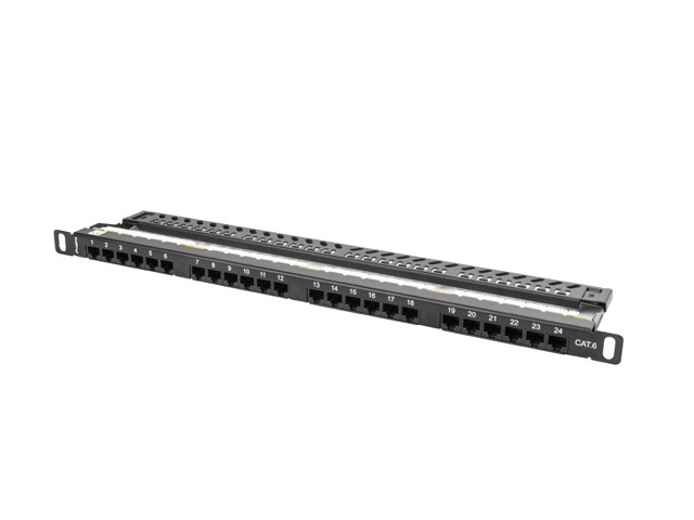 Patch Panel 24 Port     0.5U Cat.6 black Serveru aksesuāri