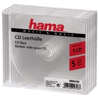 HAMA CD Box 5 units transparent jewel diskdzinis, optiskā iekārta
