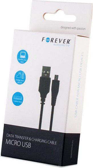 Forever Kabel Micro USB  black kabelis, vads