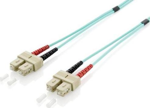 Equip LWL Patchkabel SC->SC  0.50m Multimode Duplex OM3 turq Polybeutel apgaismes ķermenis