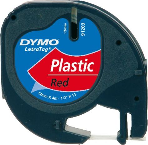 Dymo Letratag Band Plastik red 12 mm x 4 m