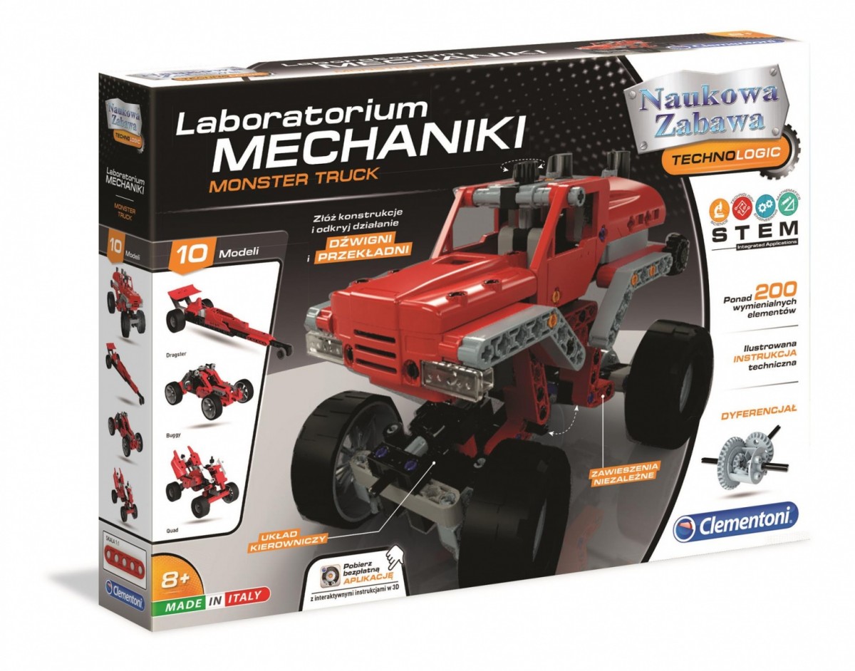 Clementoni Laboratorium Mechaniki - Monster Truck konstruktors