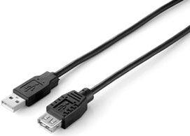 Kabel USB Equip Przedluzacz USB 2.0 mesko-zenski 3m, czarny, (128851) USB kabelis