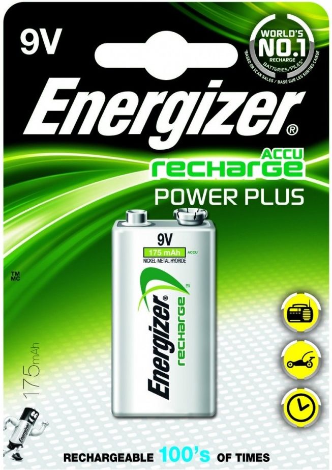 Energizer Akumulator Power Plus 9V Block 175mAh 1 szt. Baterija