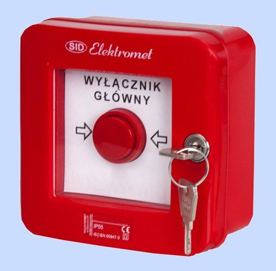 Elektromet Wylacznik alarmowy samoczynny natynkowy z zamkiem WGZ-1s (921490) 921490 (5906197487936)