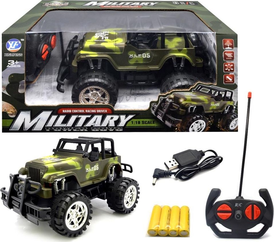 Askato Military Jeep RC (364298) Radiovadāmā rotaļlieta