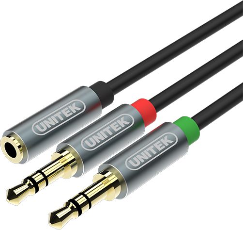 CABLE MiniJack 3,5mm (F) -2x 3,5mm (M) Y-C957AB kabelis, vads