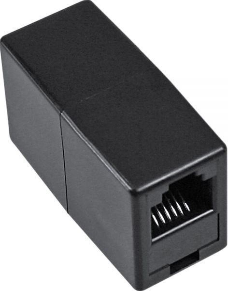 InLine RJ12 Adapter Female/Female, 6P6C, Black (69999)