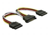Delock cable power SATA 15pin > 2x SATA HDD - straight kabelis datoram