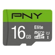 PNY Micro SD Card Elite 16 GB HC Class 10 UHS I U1 SD adapter (P-SDU16GU185GW-GE) 0751492593708 USB Flash atmiņa