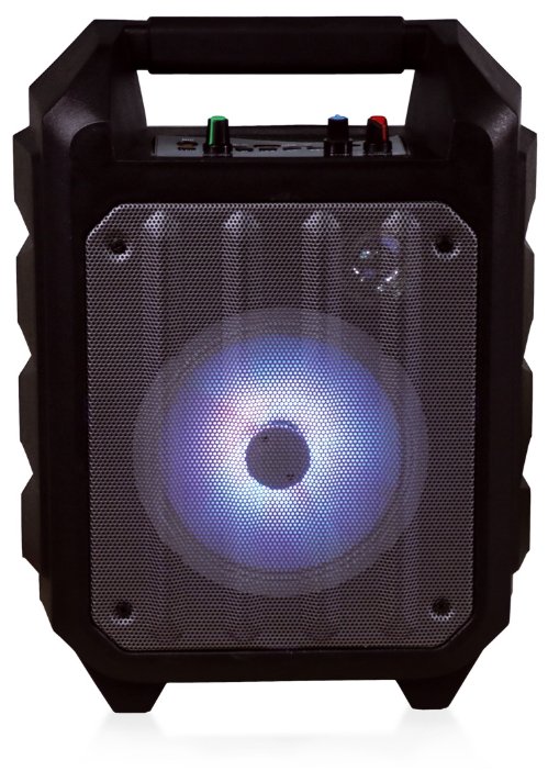 Omega OG82B Bluetooth Bezvadu Skaļrunis ar Micro SD / Radio / AUX /  USB / 20W / LED Disco / Karaoke / Mikrofons / Melns pārnēsājamais skaļrunis