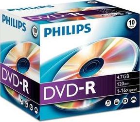 1x10 Philips DVD-R 4,7GB 16X JC matricas